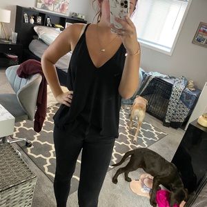 Black racer back tank